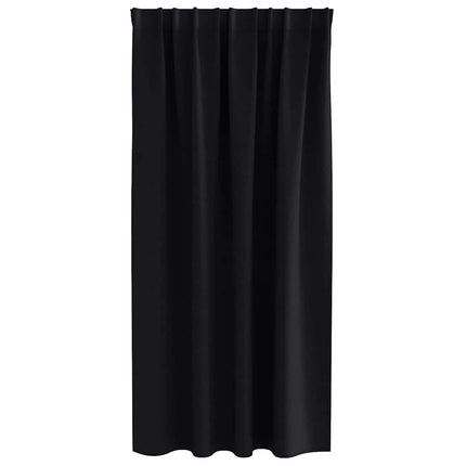 Mørklægningsgardiner med ringe 2 pcs Sort 175 x 140 cm