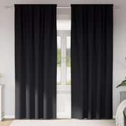 Mørklægningsgardiner med ringe 2 pcs Sort 260 x 140 cm