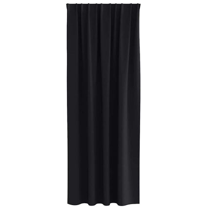 Mørklægningsgardiner med ringe 2 stk. Sort 260 x 140 cm