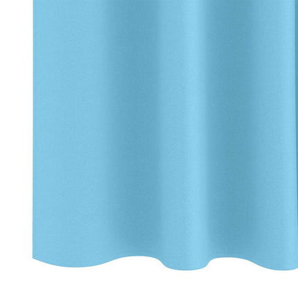 Mørklægningsgardiner med ringe 2 stk. Lyseblå 260 x 140 cm