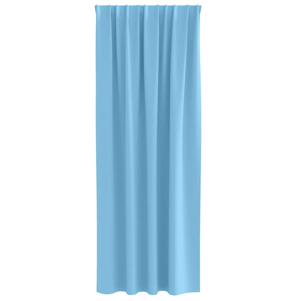 Mørklægningsgardiner med ringe 2 pcs Lys blå 260 x 140 cm
