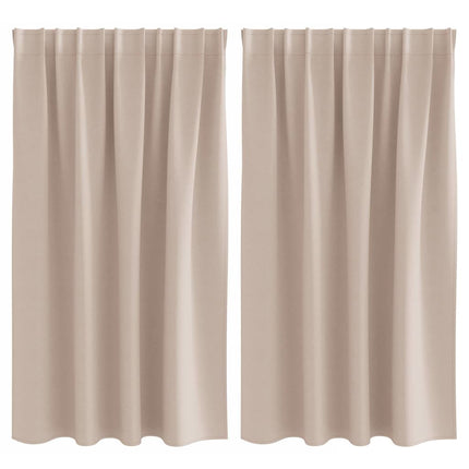 Mørklægningsgardiner med ringe 2 stk. Gråbrun 140 x 140 cm