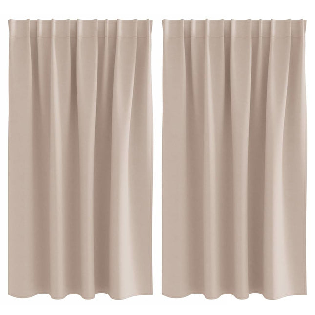 Mørklægningsgardiner med ringe 2 pcs Gråbrun 140 x 140 cm