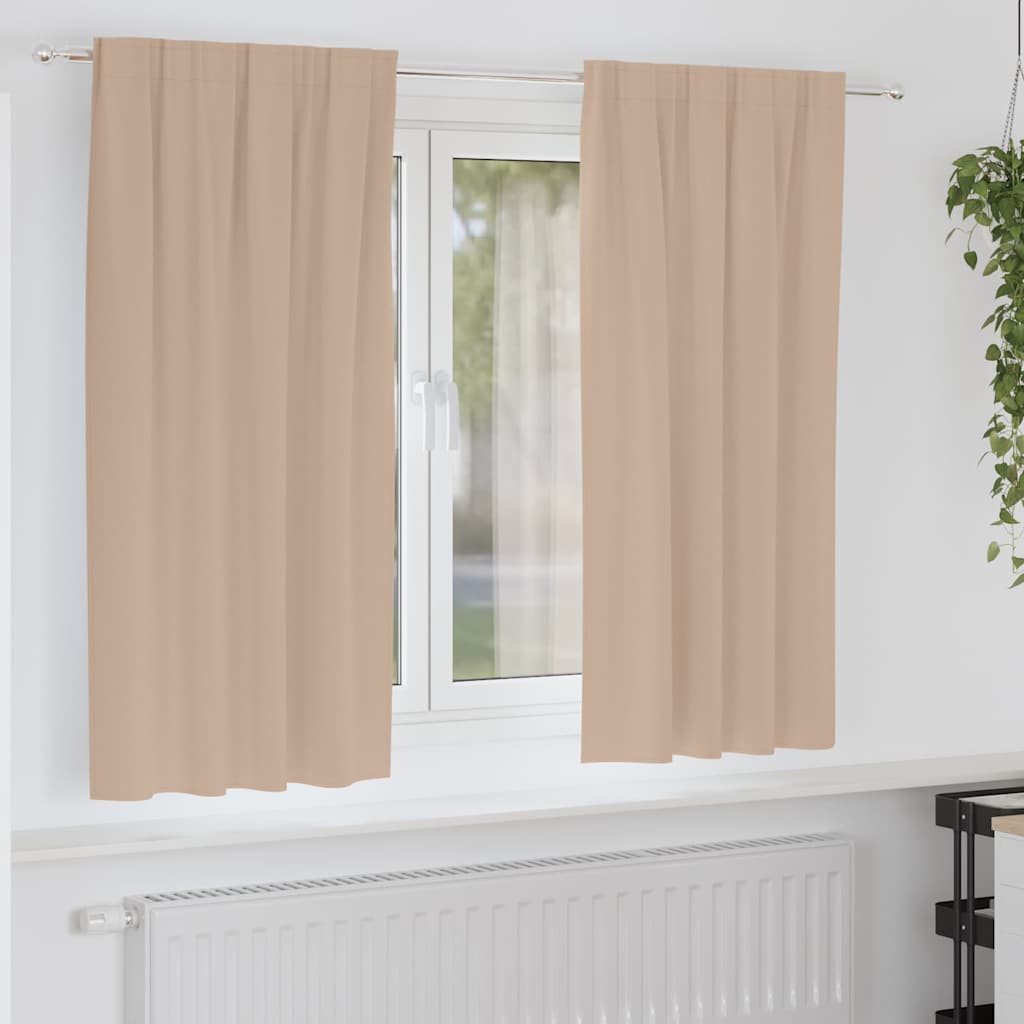 Mørklægningsgardiner med ringe 2 pcs Gråbrun 175 x 140 cm