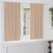 Mørklægningsgardiner med ringe 2 pcs Gråbrun 175 x 140 cm