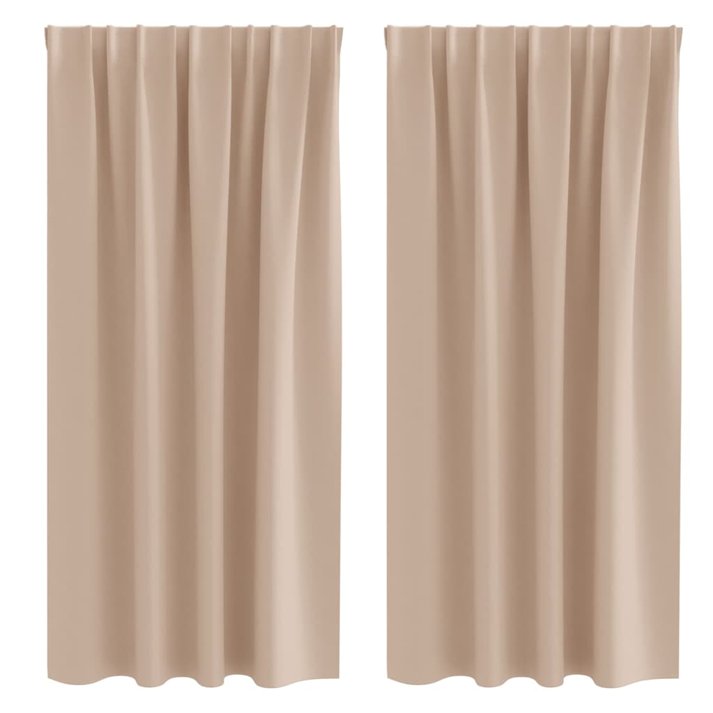 Mørklægningsgardiner med ringe 2 pcs Gråbrun 175 x 140 cm