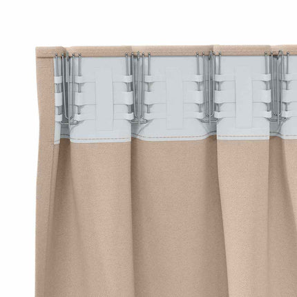 Mørklægningsgardiner med ringe 2 pcs Gråbrun 245 x 140 cm