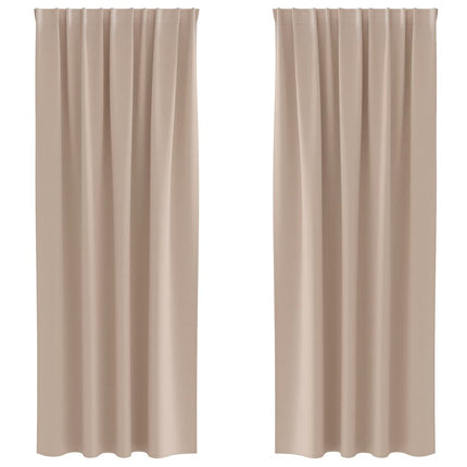 Mørklægningsgardiner med ringe 2 pcs Gråbrun 245 x 140 cm