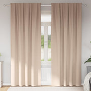 Mørklægningsgardiner med ringe 2 pcs Gråbrun 260 x 140 cm