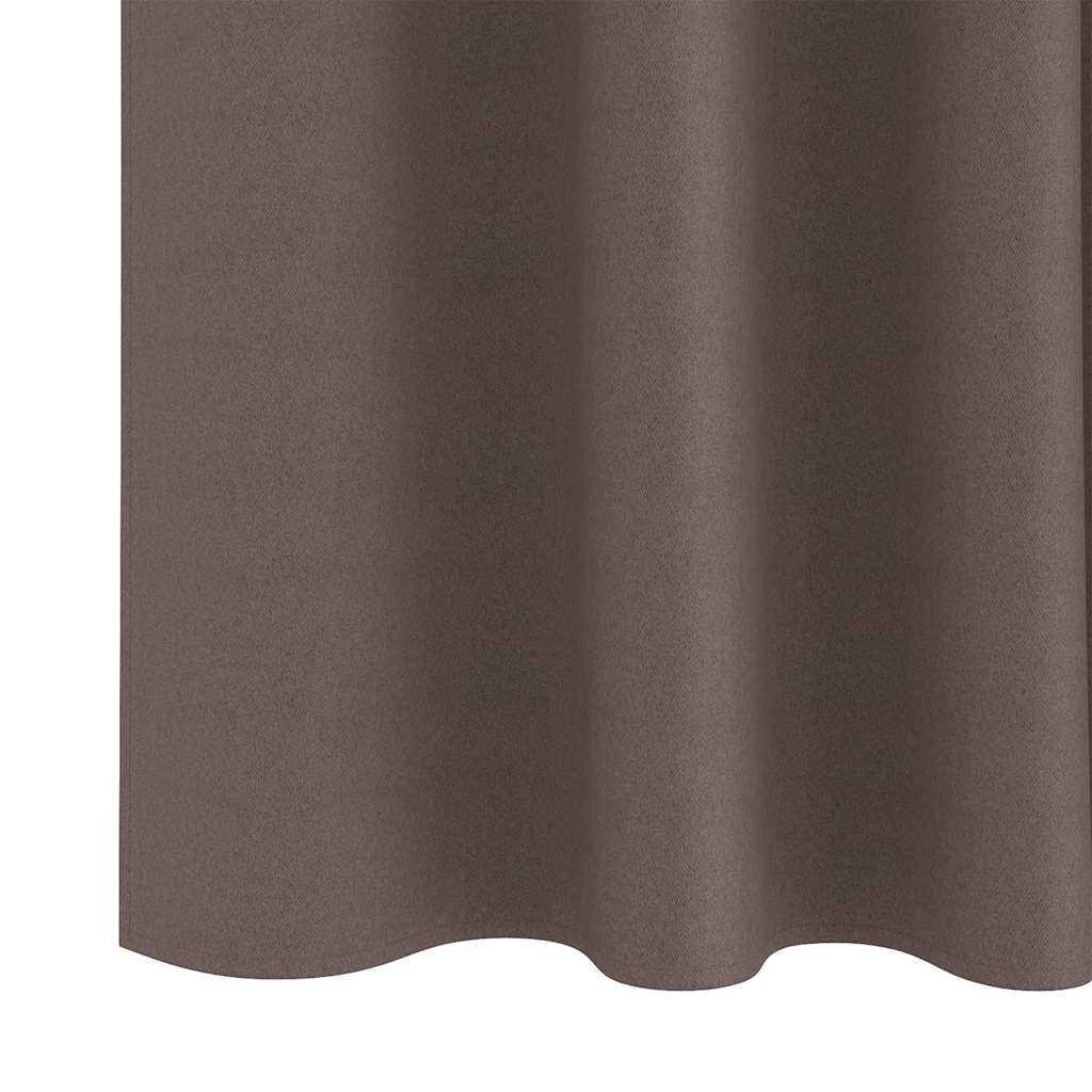 Mørklægningsgardiner med ringe 2 pcs Mørk Brun 175 x 140 cm