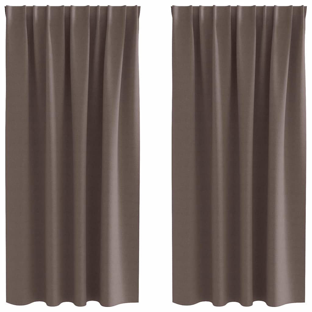 Mørklægningsgardiner med ringe 2 pcs Mørk Brun 175 x 140 cm