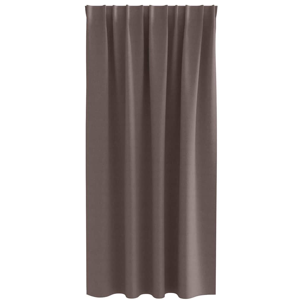 Mørklægningsgardiner med ringe 2 pcs Mørk Brun 175 x 140 cm