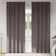 Mørklægningsgardiner med ringe 2 pcs Mørk Brun 260 x 140 cm