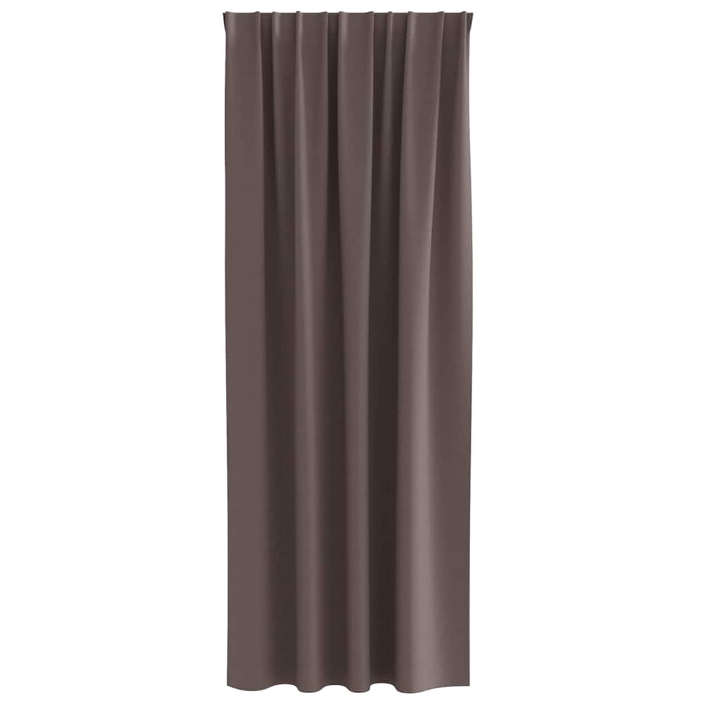 Mørklægningsgardiner med ringe 2 pcs Mørk Brun 260 x 140 cm