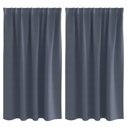 Mørklægningsgardiner med ringe 2 stk. Antracit 140 x 140 cm