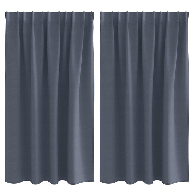 Mørklægningsgardiner med ringe 2 pcs Antracit 140 x 140 cm