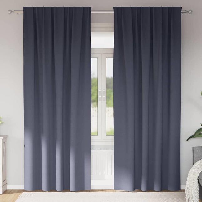 Mørklægningsgardiner med ringe 2 pcs Antracit 245 x 140 cm