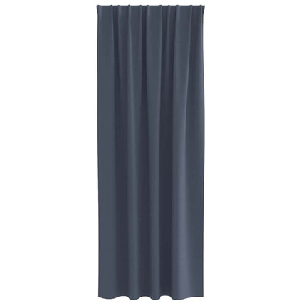 Mørklægningsgardiner med ringe 2 stk. Antracit 245 x 140 cm