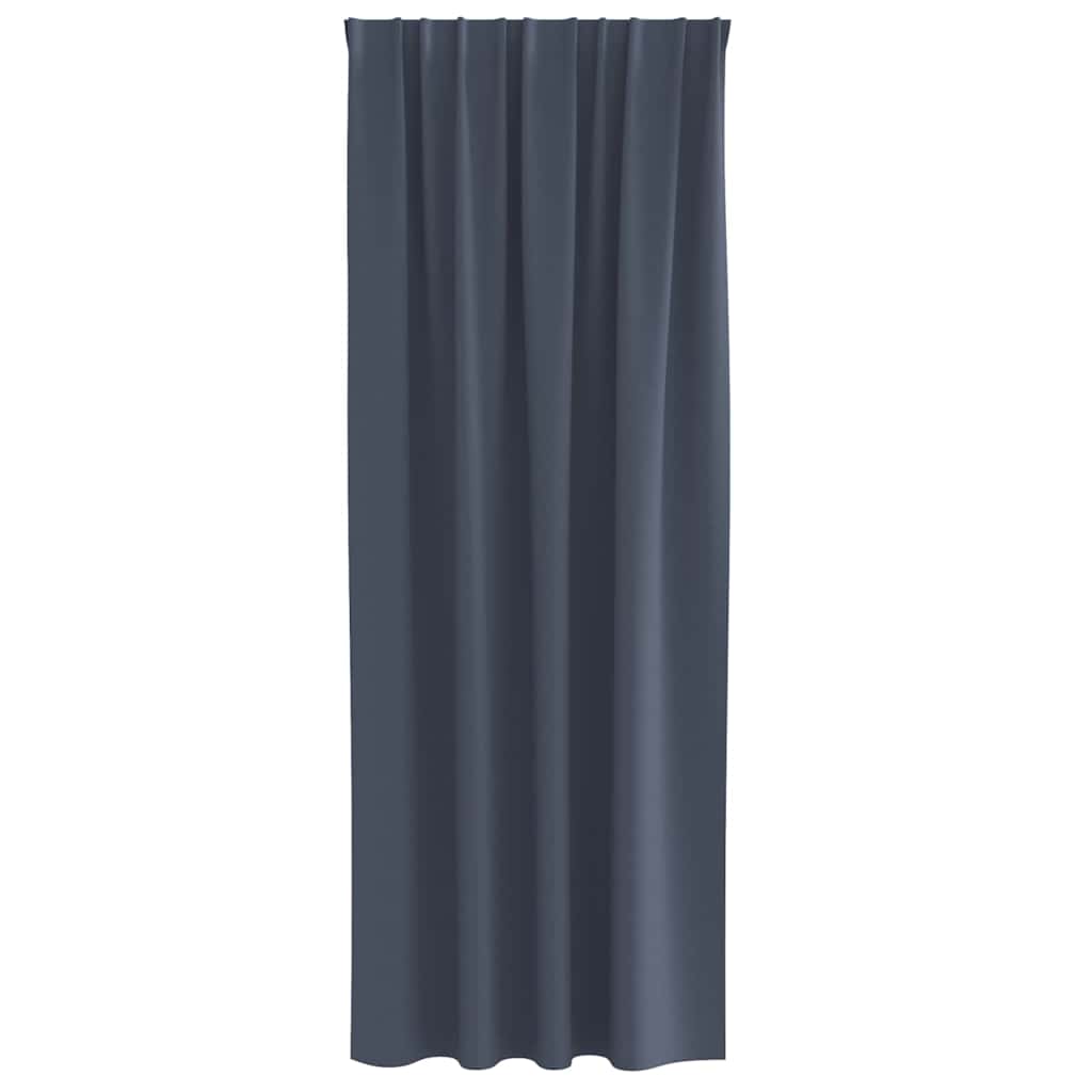 Mørklægningsgardiner med ringe 2 pcs Antracit 245 x 140 cm