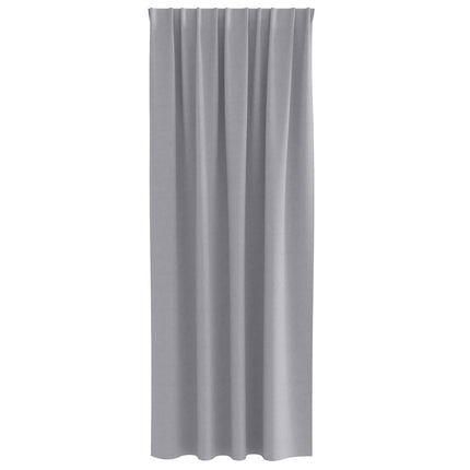 Mørklægningsgardiner med ringe 2 stk. Lysegrå 260 x 140 cm