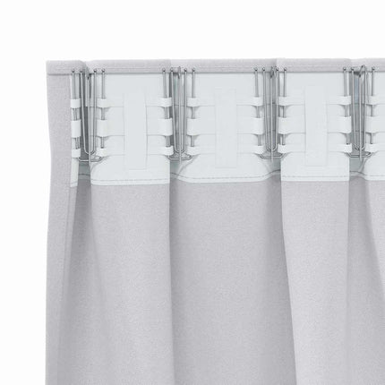 Mørklægningsgardiner med ringe 2 pcs Bleg Grå 140 x 140 cm