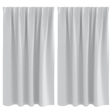 Mørklægningsgardiner med ringe 2 pcs Bleg Grå 140 x 140 cm