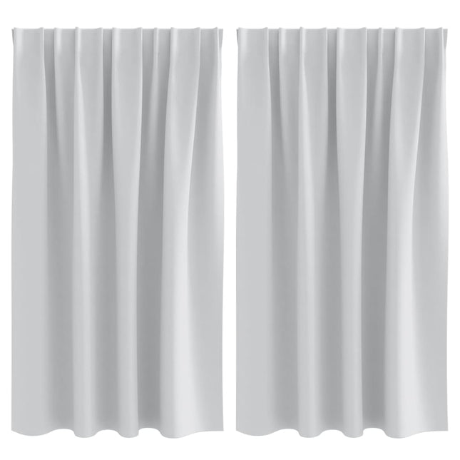 Mørklægningsgardiner med ringe 2 pcs Bleg Grå 140 x 140 cm