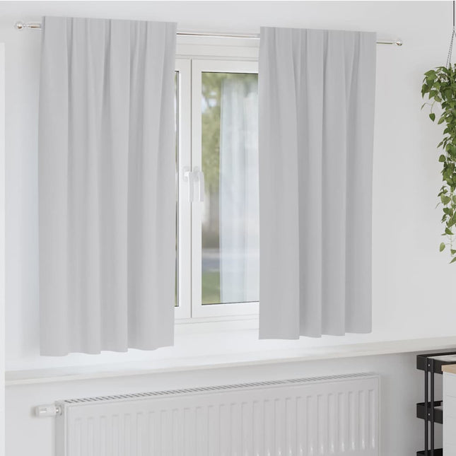 Mørklægningsgardiner med ringe 2 pcs Lysegrå 175 x 140 cm