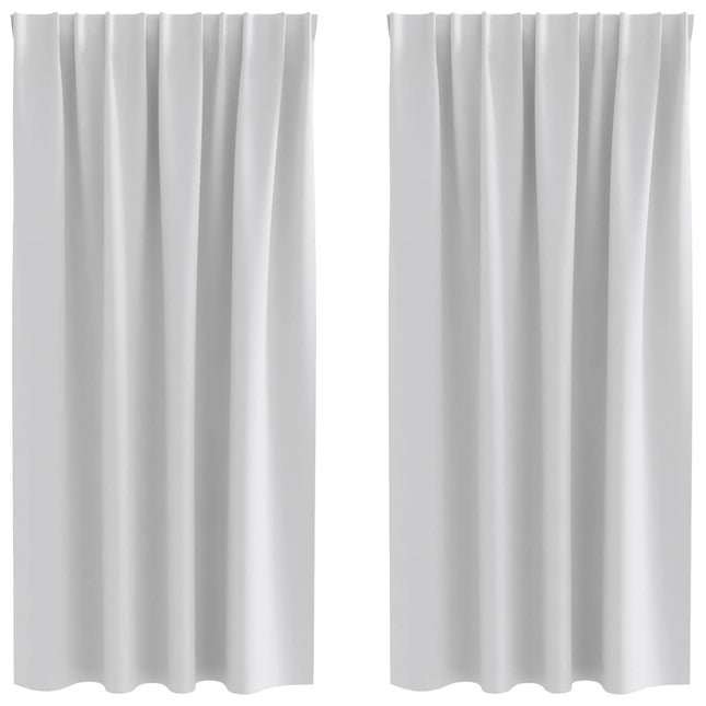 Mørklægningsgardiner med ringe 2 pcs Lysegrå 175 x 140 cm