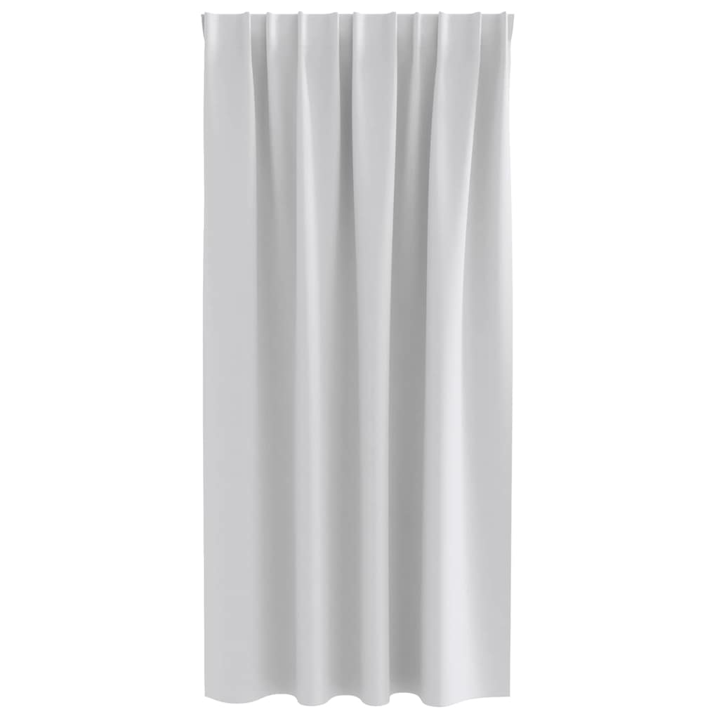 Mørklægningsgardiner med ringe 2 pcs Lysegrå 175 x 140 cm