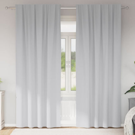 Mørklægningsgardiner med ringe 2 pcs Bleg Grå 225 x 140 cm
