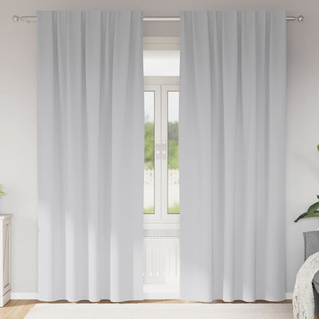 Mørklægningsgardiner med ringe 2 pcs Bleg Grå 245 x 140 cm