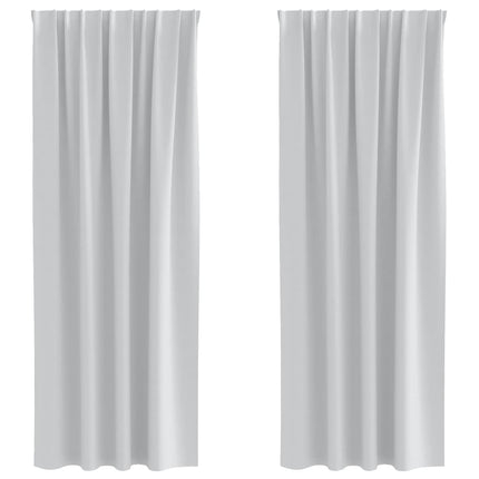 Mørklægningsgardiner med ringe 2 pcs Bleg Grå 245 x 140 cm
