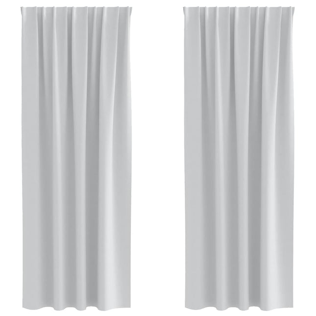 Mørklægningsgardiner med ringe 2 pcs Bleg Grå 260 x 140 cm