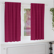 Mørklægningsgardiner med ringe 2 pcs Vinrød 175 x 140 cm