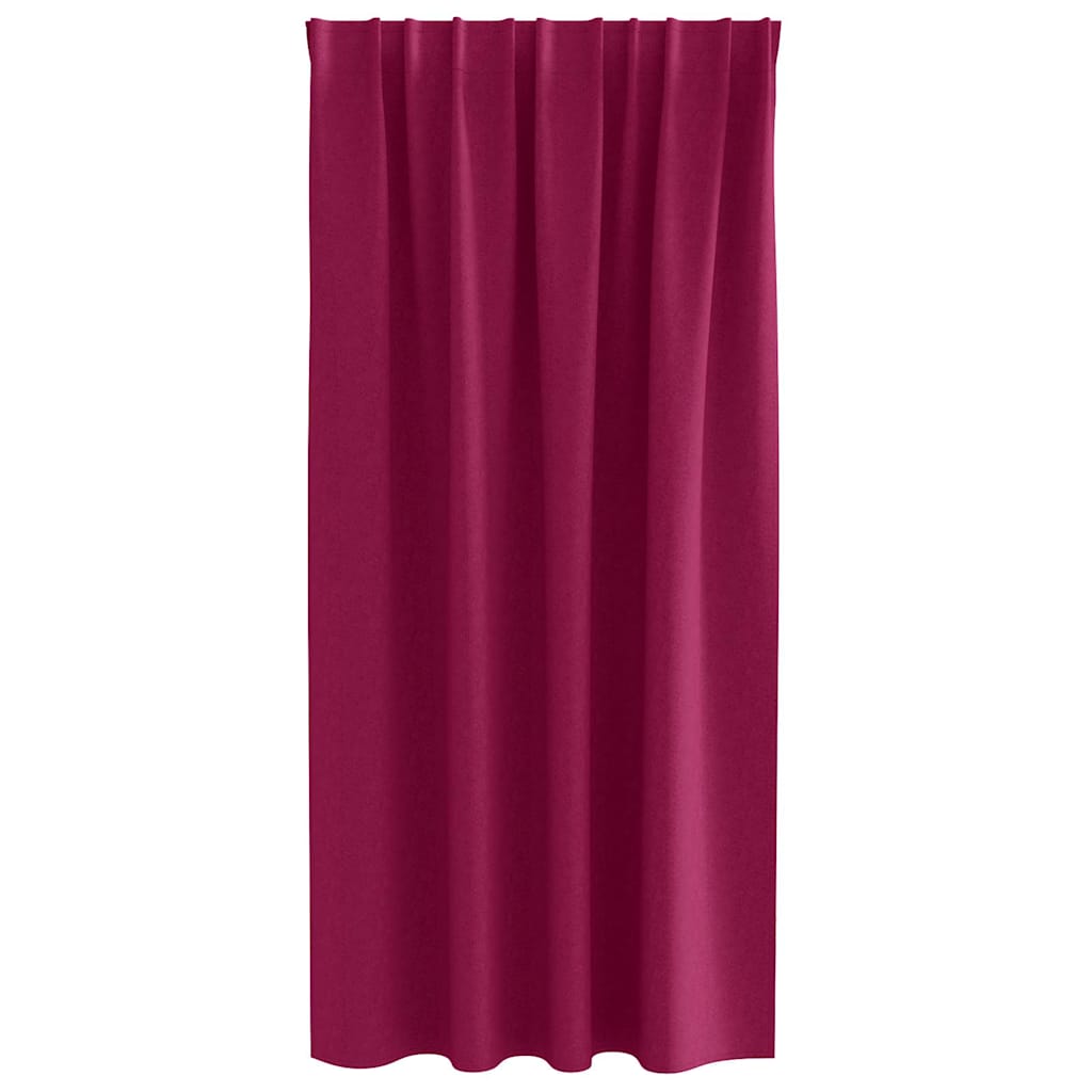 Mørklægningsgardiner med ringe 2 pcs Vinrød 175 x 140 cm