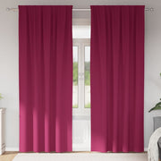 Mørklægningsgardiner med ringe 2 pcs Vinrød 260 x 140 cm