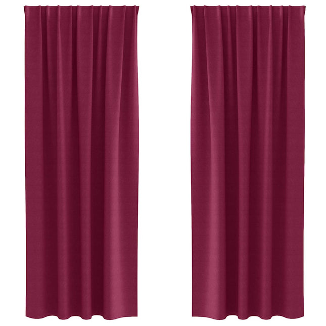 Mørklægningsgardiner med ringe 2 pcs Vinrød 260 x 140 cm
