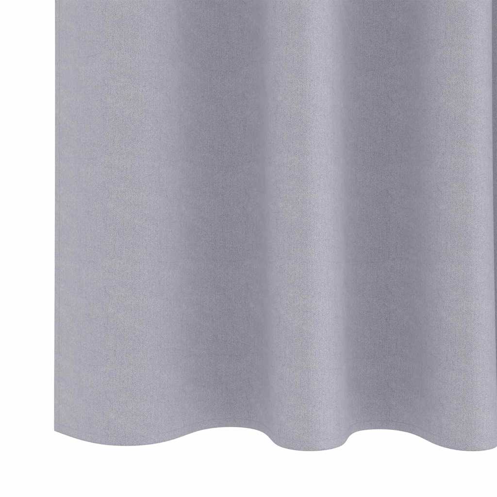 Mørklægningsgardiner med ringe 2 pcs Metal Grå 175 x 140 cm