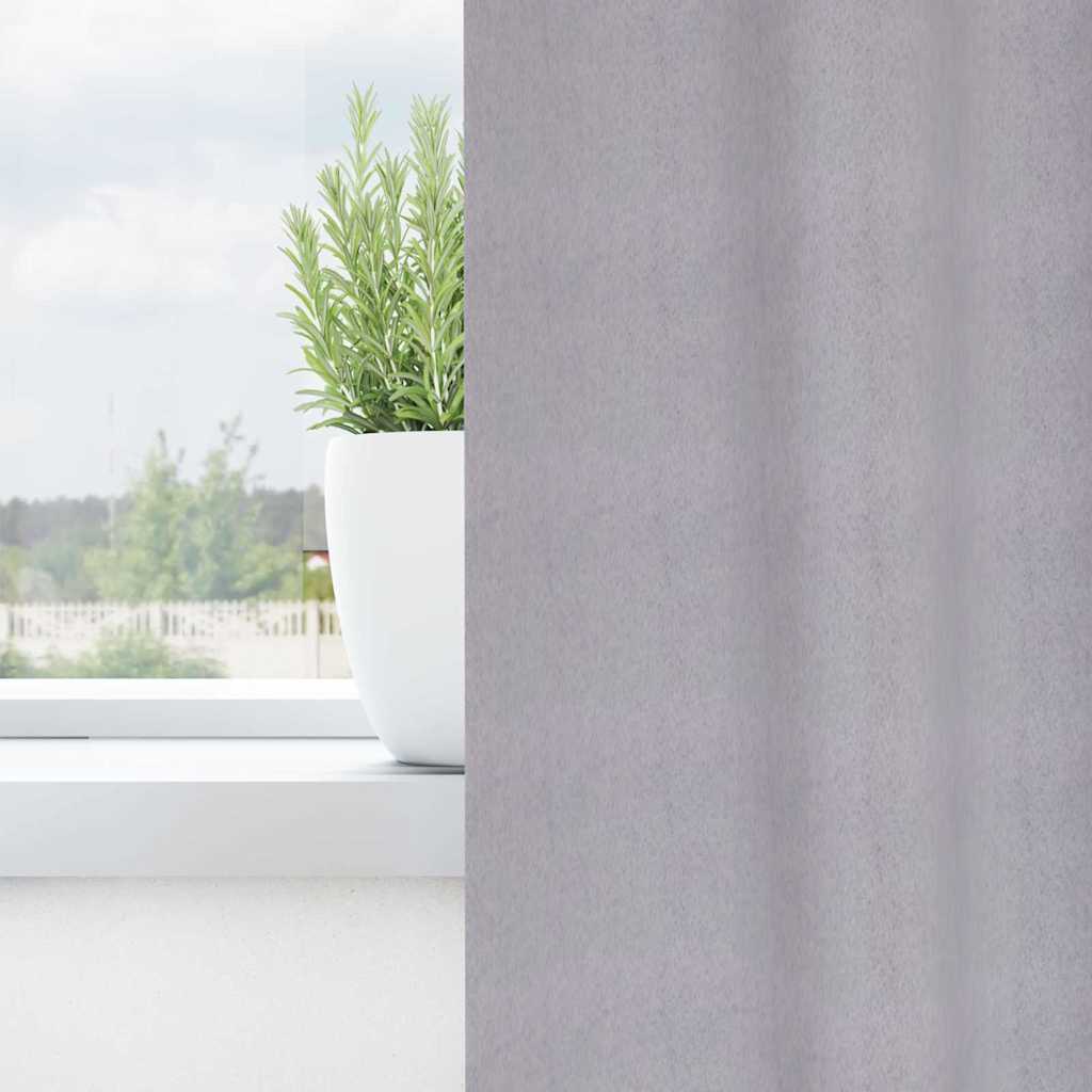 Mørklægningsgardiner med ringe 2 pcs Metal Grå 175 x 140 cm