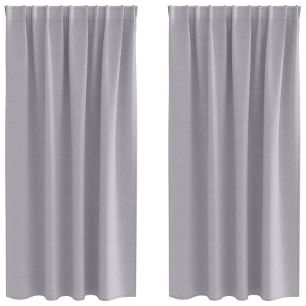Mørklægningsgardiner med ringe 2 pcs Metal Grå 175 x 140 cm