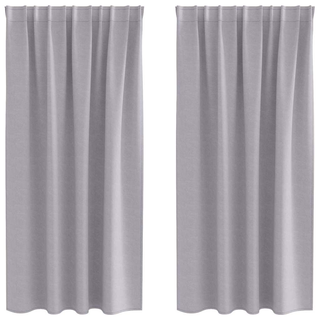Mørklægningsgardiner med ringe 2 pcs Metal Grå 175 x 140 cm