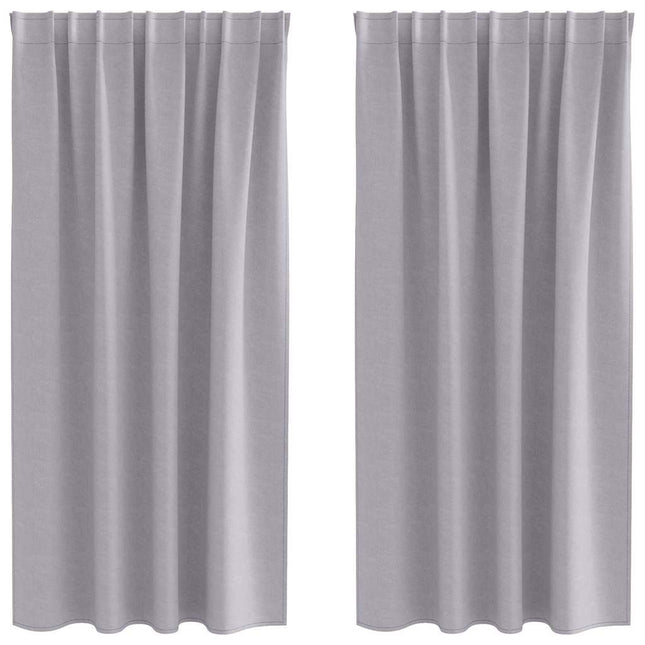 Mørklægningsgardiner med ringe 2 pcs Metal Grå 175 x 140 cm