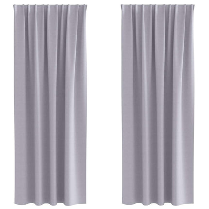 Mørklægningsgardiner med ringe 2 stk. Metal Grå 245 x 140 cm