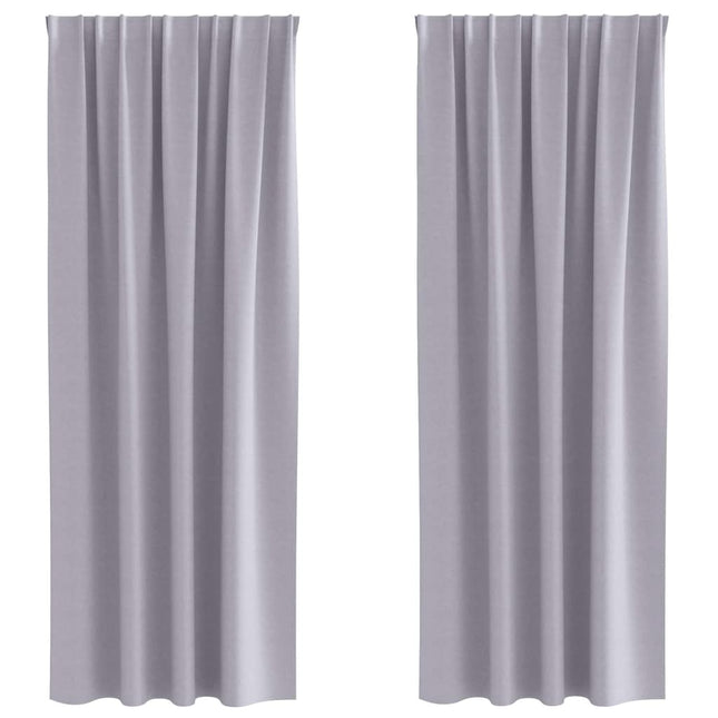 Mørklægningsgardiner med ringe 2 pcs Metal Grå 245 x 140 cm