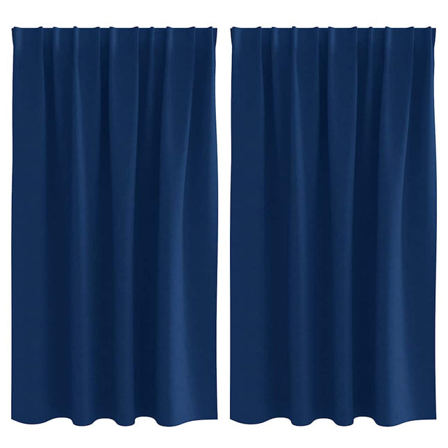 Mørklægningsgardiner med ringe 2 pcs Mørk blå 140 x 140 cm