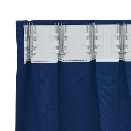 Mørklægningsgardiner med ringe 2 pcs Mørk blå 245 x 140 cm