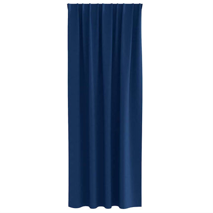 Mørklægningsgardiner med ringe 2 stk. Mørk blå 260 x 140 cm