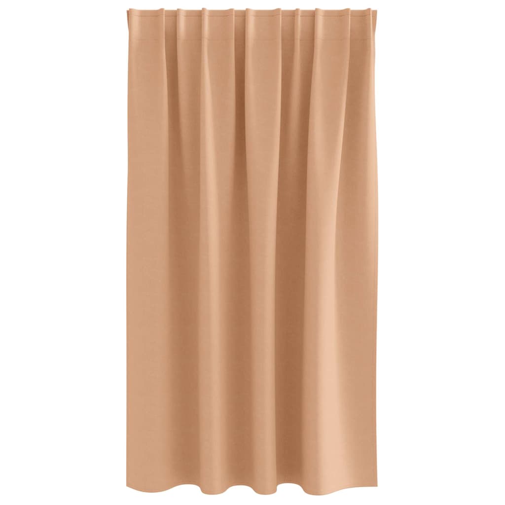Mørklægningsgardiner med ringe 2 pcs Lys Brun 140 x 140 cm