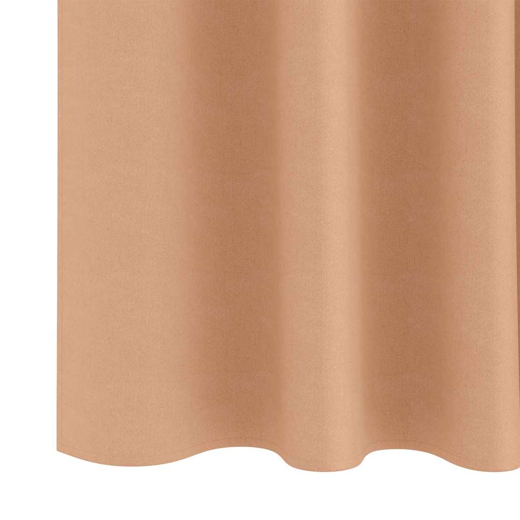 Mørklægningsgardiner med ringe 2 pcs Lys Brun 260 x 140 cm
